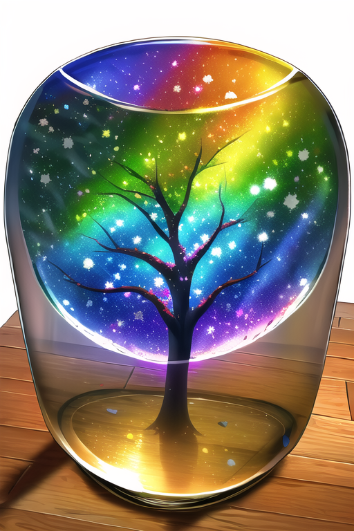 a rainbow tree in a fishbowl s-3079444615.png
