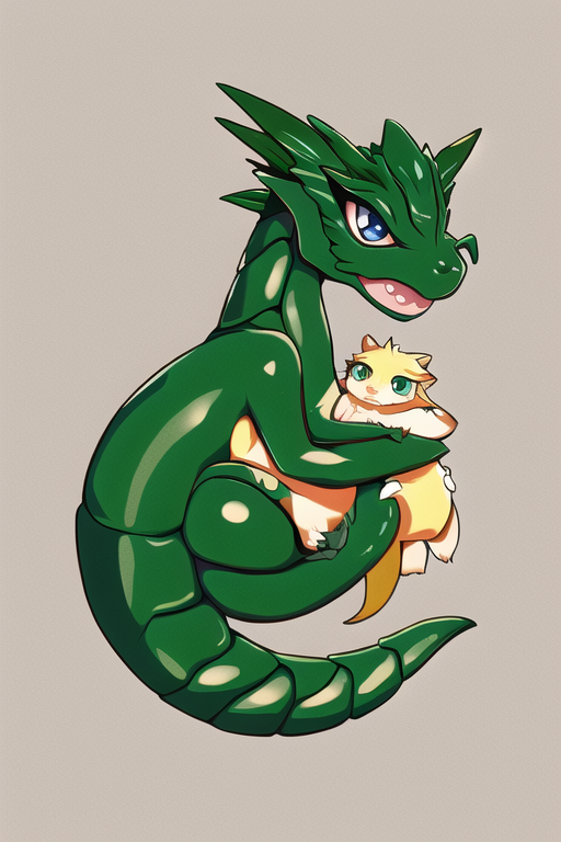 bright eyed, cute, green little dragon please s-2957703134.png