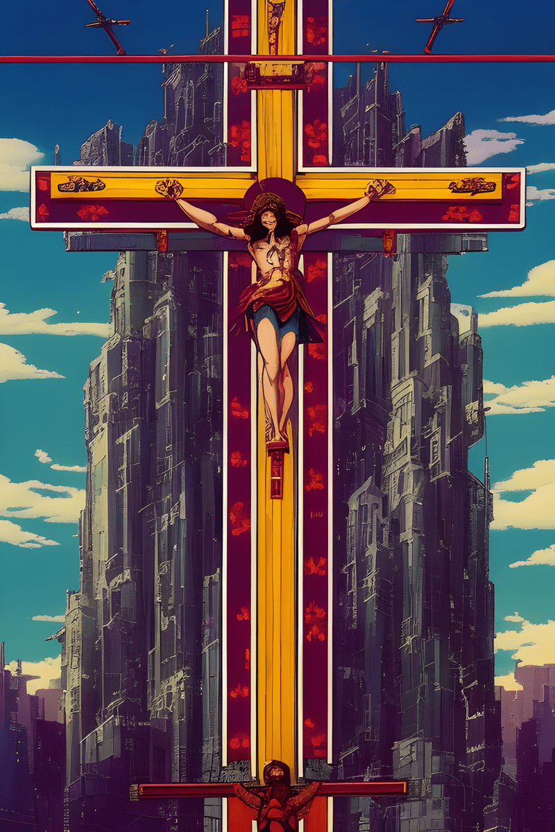 retroanime-style-a-huge-crucifixion-cross-on-a-mountain-intricately-detailed-mechanical-by-sak...png