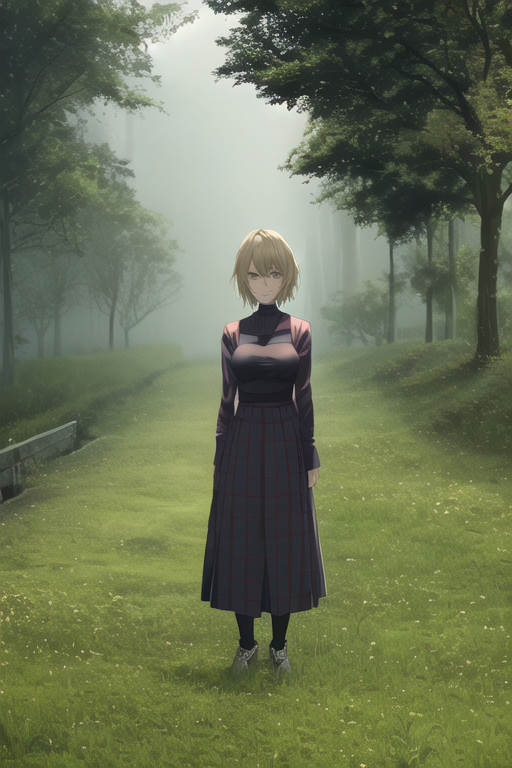 {{{{silent hill}}}}, sunny cute anime girl,green meadows s-252763303.png