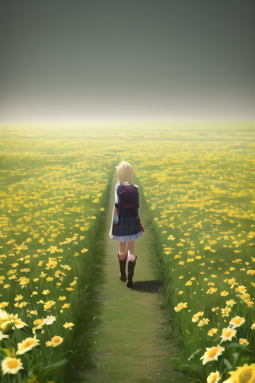 {{silent hill}}, sunny cute anime girl,green meadows s-3435383617.png