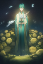 handsome, xianxia, young man in teal and white ancient chinese robes, standing i s-662535611.png